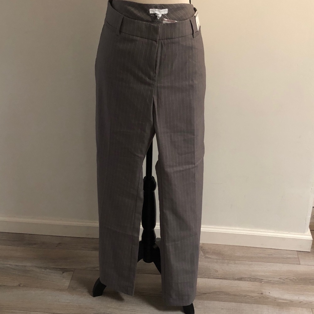 New York & Co grey and pinstripe flare pants NWT